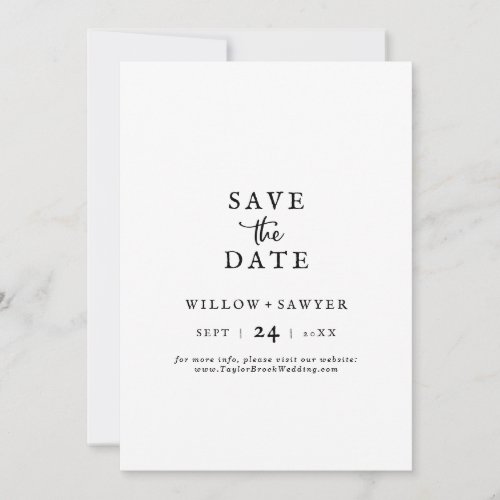 Rustic Script Save the Date Announcement Card