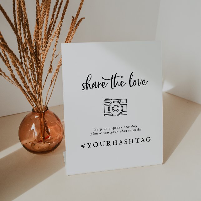 Rustic Script Share The Love Wedding Hashtag Sign (Creator Uploaded)