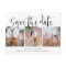 Rustic Script Three Photos Save the Date Postcard