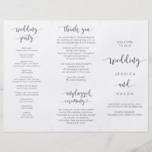 Tri Fold Wedding Programs Zazzle