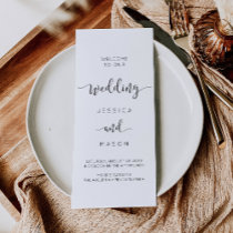 Rustic Script Tri-Fold Wedding Program Flyer