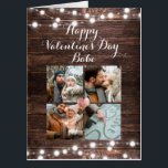Rustic Script Valentine's Day Photo Collage Jumbo Card<br><div class="desc">This Instagram friendly rustic jumbo Valentine's Day card is going to be the perfect surprise for this Valentine's day. Choose 4 favorite pictures for the 4 - photo collage and customize it with your personal message both inside and out. A sweet gift for your husband, wife, boyfriend, girlfriend, mom, or...</div>