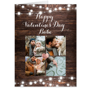Rustic Script Valentine's Day Photo Collage Jumbo Card