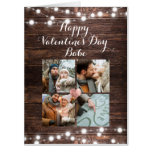 Rustic Script Valentine's Day Photo Collage Jumbo Card