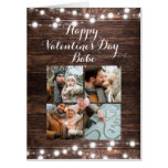Rustic Script Valentine's Day Photo Collage Jumbo Card Rustic Script Valentine's Day Photo Collage Jumbo Card