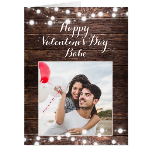 Rustic Script Valentines Day Photo Country Jumbo Card