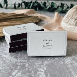 Rustic Script Wedding Favor Matchboxes<br><div class="desc">These rustic script wedding favor matchboxes are perfect for a country wedding. The simple and modern black and white design features unique whimsical handwritten calligraphy lettering with a contemporary minimalist boho style. Customizable in any color. Keep the design minimal and simplistic, as is, or personalize it by adding your own...</div>