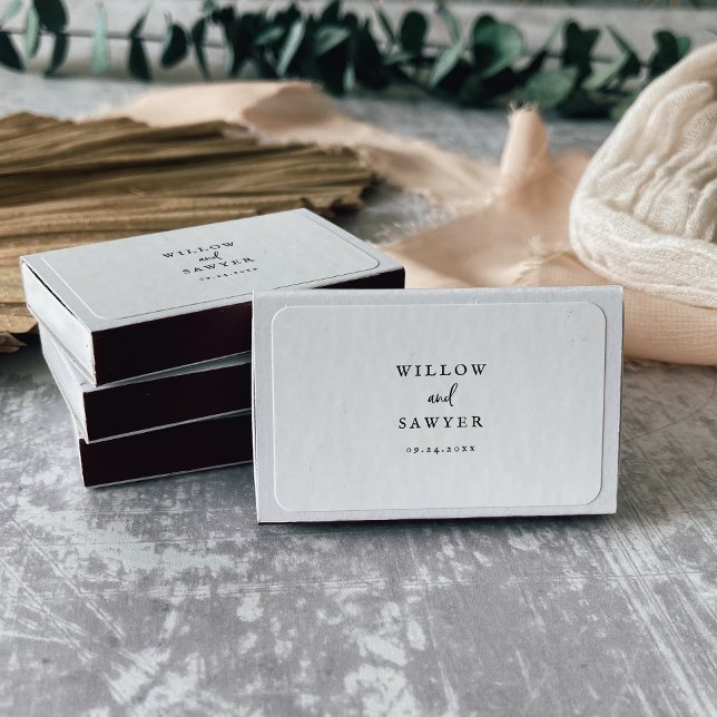 Rustic Script Wedding Favor Matchboxes (Creator Uploaded)