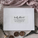 Rustic Script Wedding Guest Address Labels<br><div class="desc">These rustic script wedding guest address labels are perfect for a country wedding. The simple and modern black and white design features unique whimsical handwritten calligraphy lettering with a contemporary minimalist boho style. Customize each label with the name and address of your guests. 21 labels per sheet. Add each sheet...</div>
