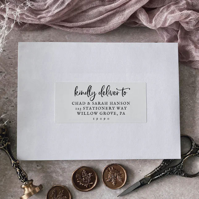 Rustic Script Wedding Guest Address Labels | Zazzle