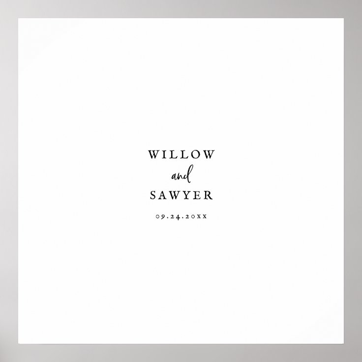 Rustic Script Wedding Guest Signing Poster Zazzle