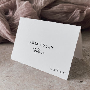 Rustic Script Wedding Menu Option Place Cards