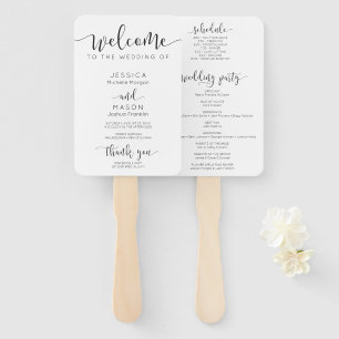 Rustic Script Wedding Program Fan Schedule