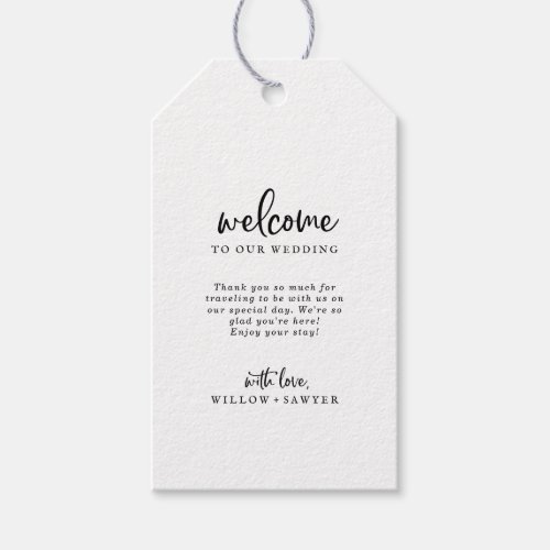 Rustic Script Wedding Welcome Gift Tags
