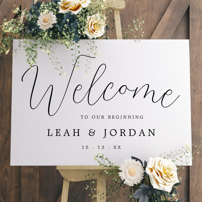 Rustic Script Welcome To Our Beginning Wedding Foam Board (Creator Uploaded)