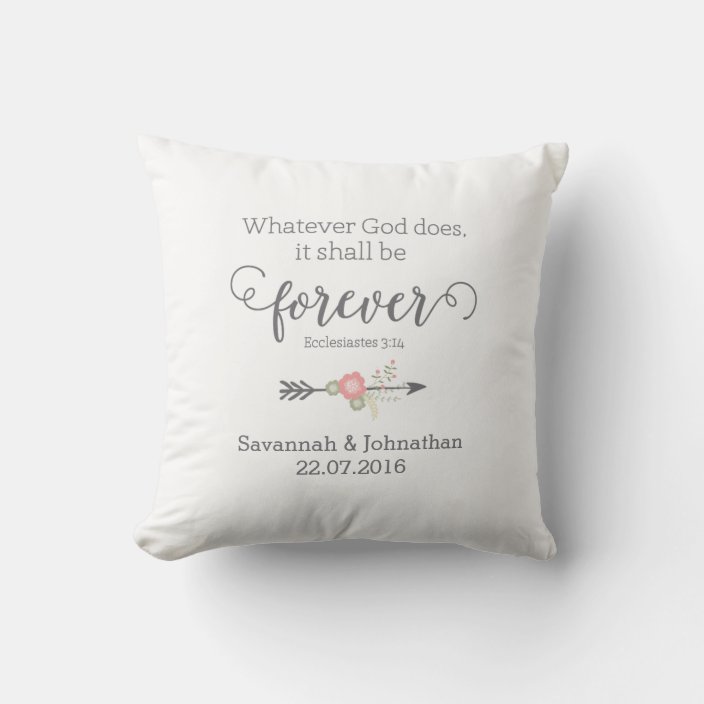 Rustic Scripture Christian Art Wedding Gift Throw Pillow | Zazzle