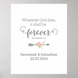 Rustic Scripture Christian Art Wedding Poster
