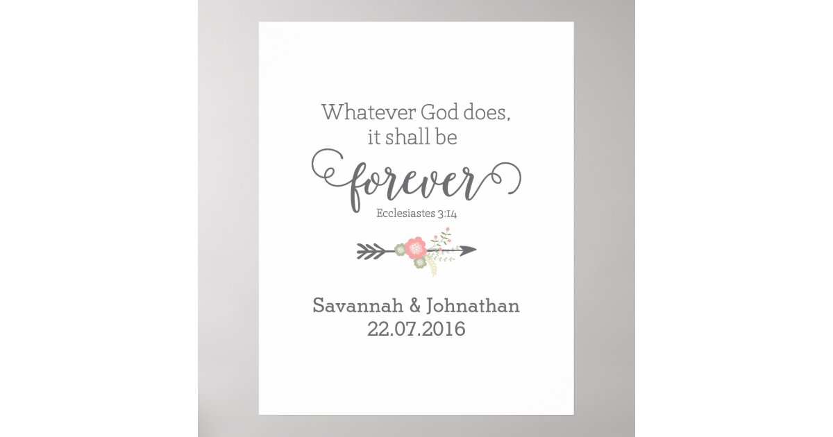 Rustic Scripture Christian Art Wedding Poster | Zazzle