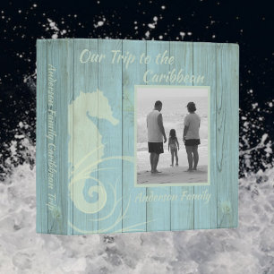 Rustic Sea Green Family Photo Vacation Album 3 Ring Binder