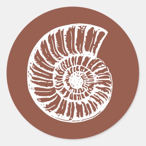 Rustic Sea Snail Shell Terracotta Beach Wedding Classic Round Sticker