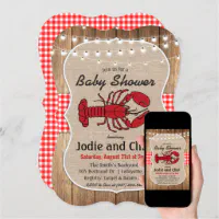 Crawfish Couples Baby Shower Invitation