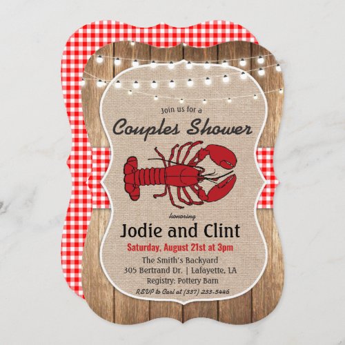 Rustic Seafood Boil Couples Shower Invitation