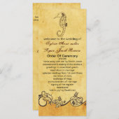 rustic seahorse beach wedding program (Front/Back)