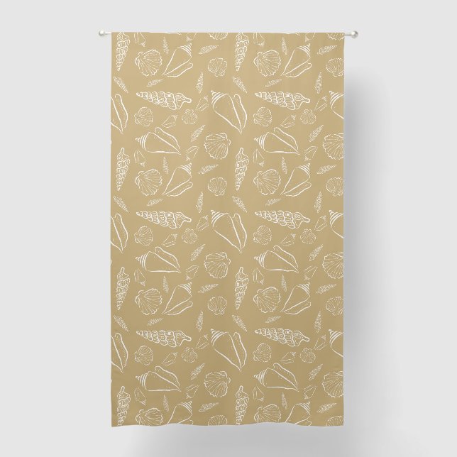 Rustic Seashell Pattern Sand Beach Themed  Blackout Curtains (Front)
