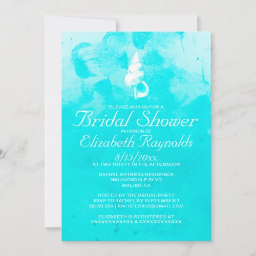 Rustic Seashells Destination Bridal Shower Invites