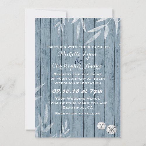 Rustic Seaside Wooden Beach Wedding Invitation