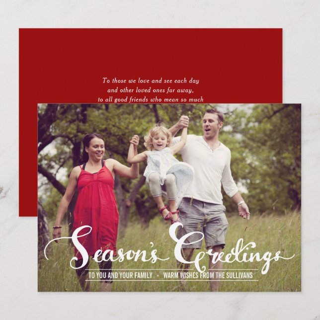 Rustic Season's Greetings | Holiday Photo Card (Front/Back)
