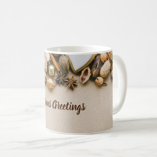 Rustic Seasons Greetings Mug  (Front Right)