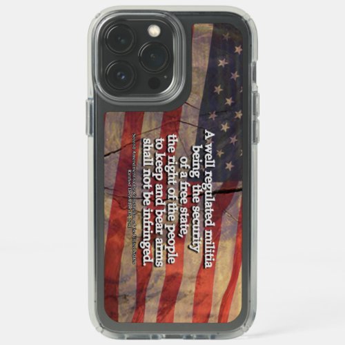 Rustic Second Amendment Typography US Flag Speck iPhone 13 Pro Max Case
