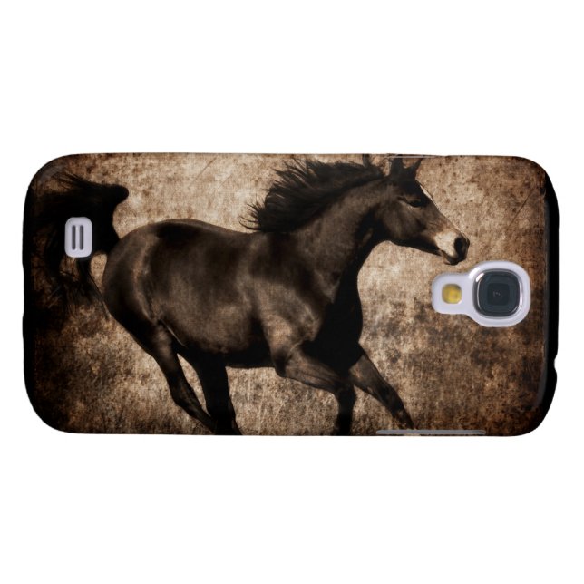 Rustic Sepia Galloping Horse Case-Mate Samsung Galaxy Case (Back Horizontal)