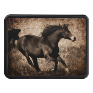 Rustic Sepia Galloping Horse Tow Hitch Cover