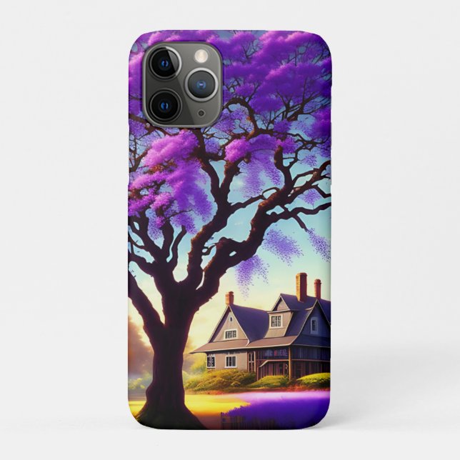 **"Rustic Serenity: The Purple Jacaranda's Embrace Case-Mate iPhone Case (Back)