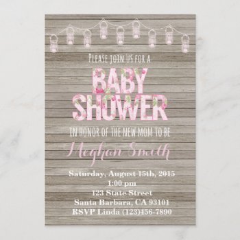Rustic Shabby Chic Baby Shower Invitation by Pixabelle at Zazzle