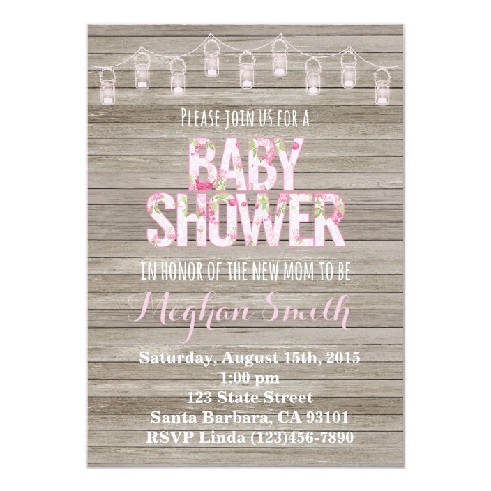 shabby chic baby shower invitations