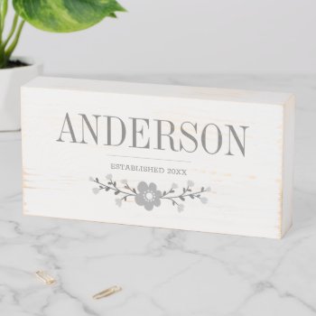 Rustic Shabby Chic Gray Wildflowers Wooden Box Sign by charmingink at Zazzle
