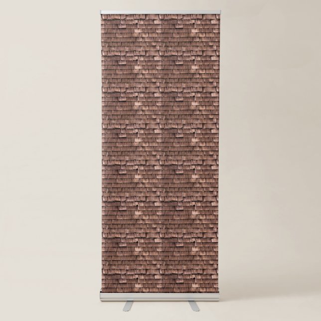 Rustic Shabby Chic Roofer Shingle Selfie Backdrop Retractable Banner (Front)