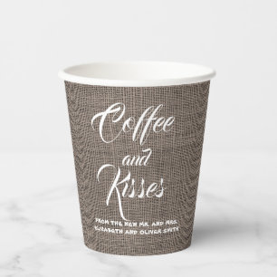 Rustic Shabby Vintage Burlap Wedding or Any Party Paper Cups