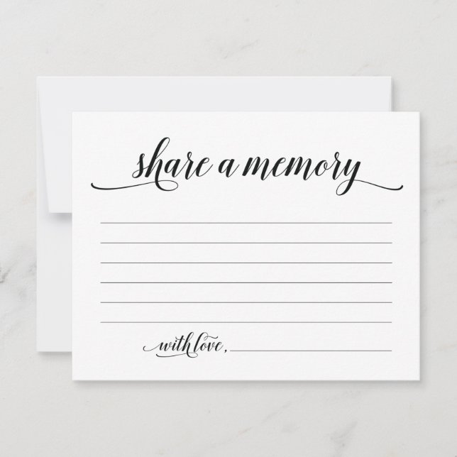 Rustic Share A Memory Sympathy, Memorial Note Card (Front)