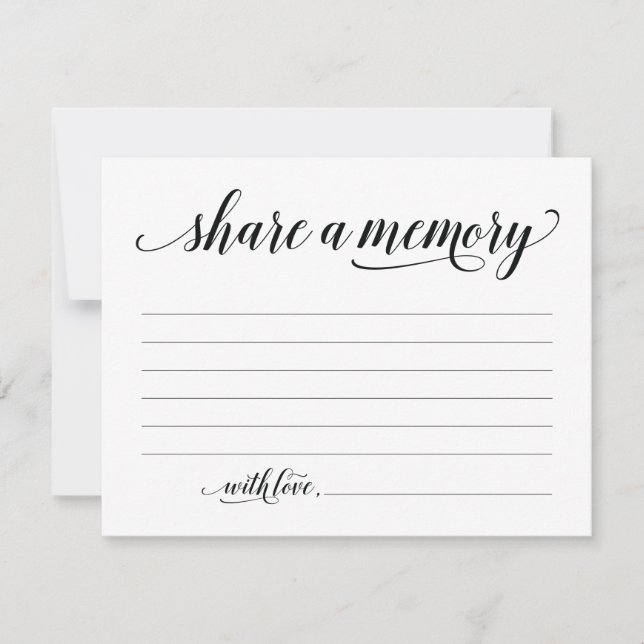 Rustic Share A Memory Sympathy, Memorial Note Card (Front)