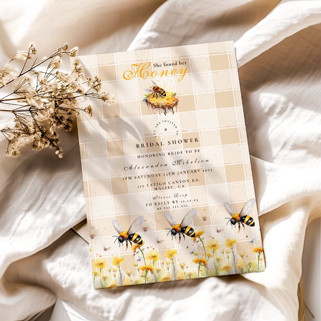  Rustic She Found Her Honey Bridal Invitation (Creator Uploaded)