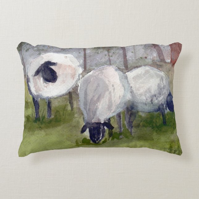 Rustic Sheep Accent Pillow (Front)