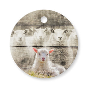 Rustic Sheep Baby Lamb Burlap Favor Tags