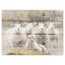 Rustic Sheep Baby Lamb Burlap Tissue Paper