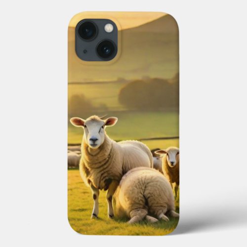 Rustic Sheep Baby Lamb Flock iPhone 13 Case