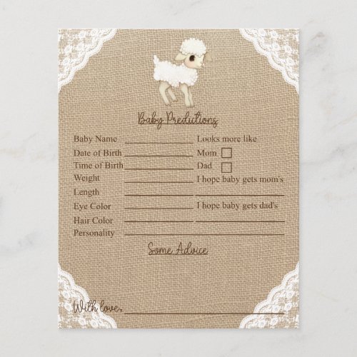 Rustic Sheep Baby Shower Predictions And Advice