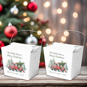 Rustic Sheep Vintage Red Truck Favor Boxes
